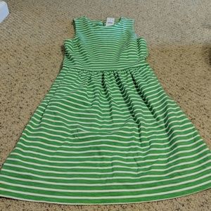 J Crew green striped dress